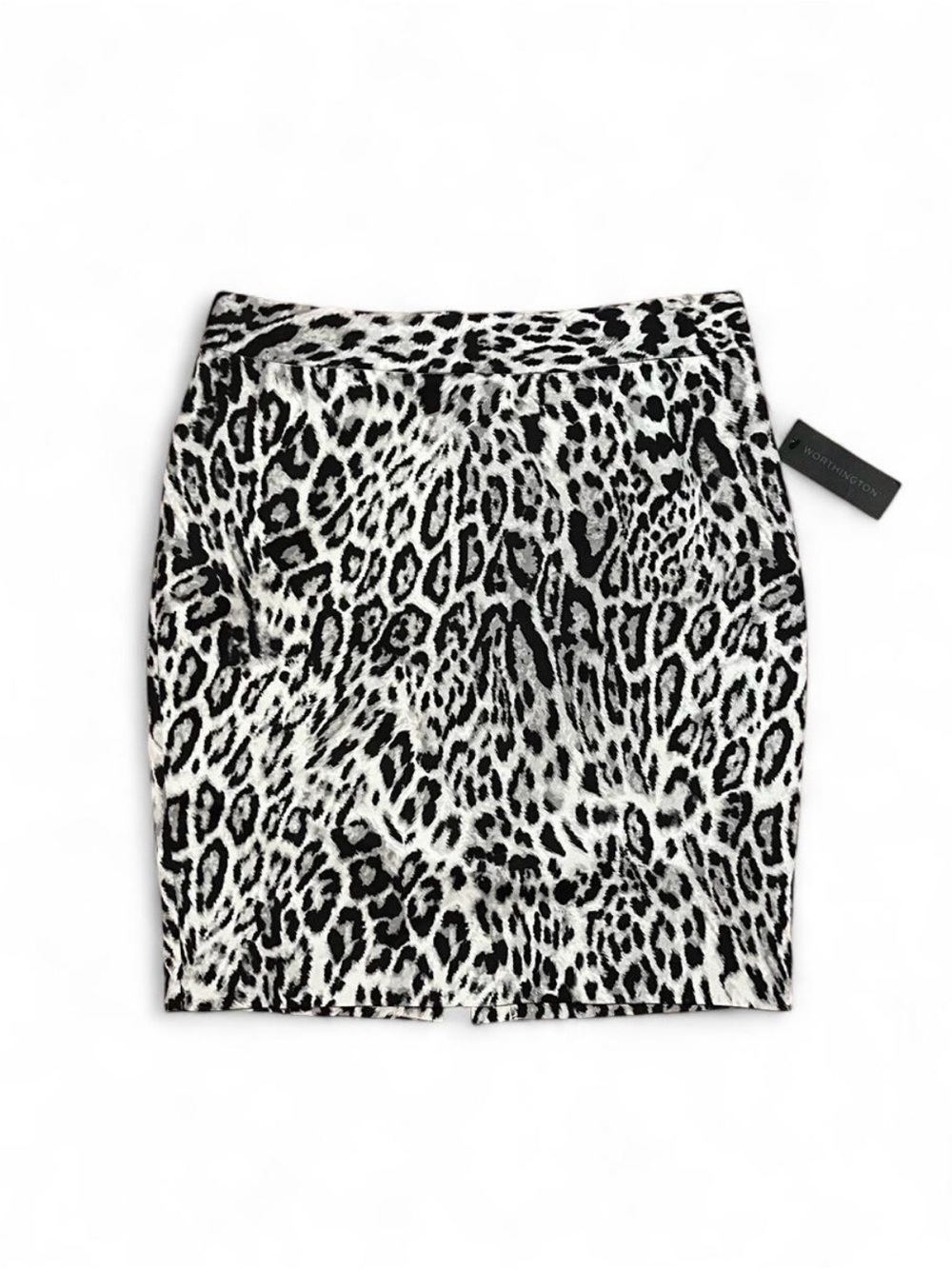 NWT Worthington Black & White Leopard Print Pencil Skirt